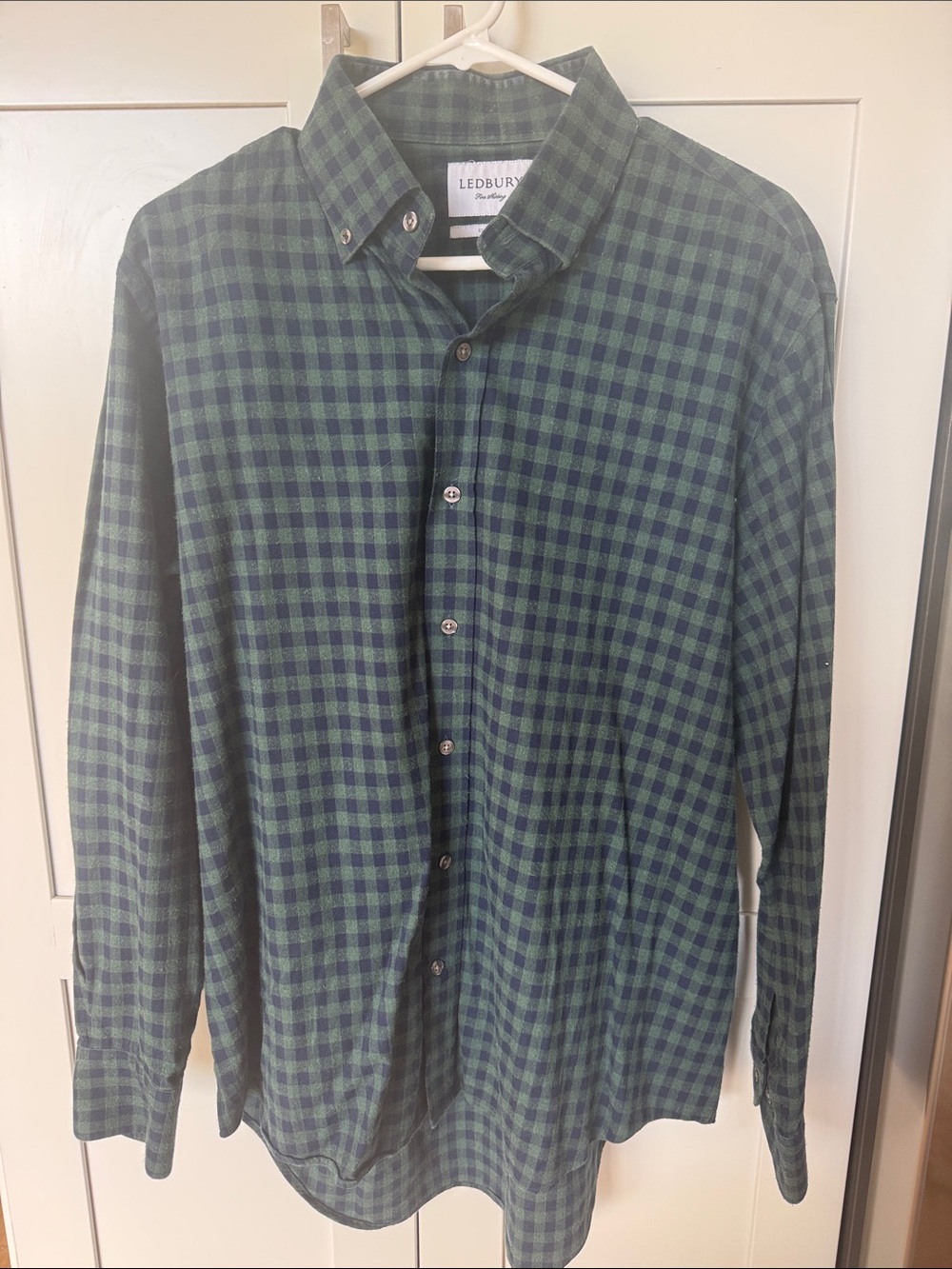 Ledbury Green & Navy Check Button-Down Shirt
